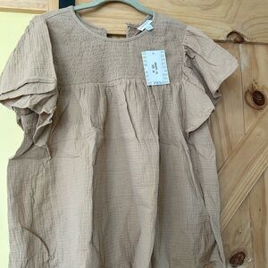 LuLaRoe Women's Tan Textured Blouse